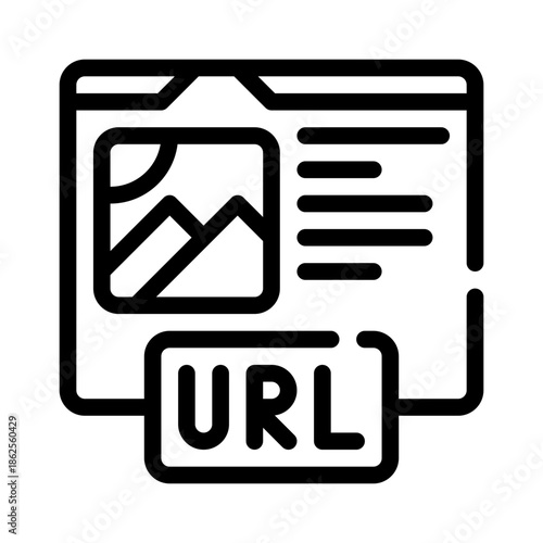 URL structure line icon