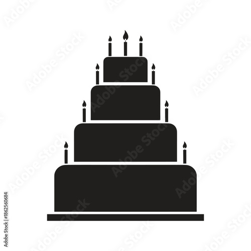 Celebration cake with candles Vector