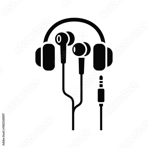 Headphones and earphones Vector