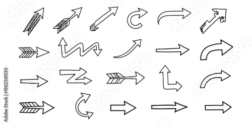 set of hand drawn arrows