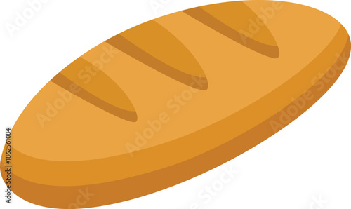 Bread Icon baguette vector Illustration, Food concept on transparent background.