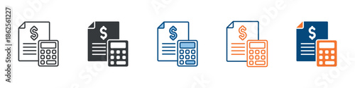 Accounting Icon Set Multiple Style Collection 