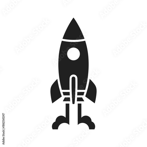 Illustrated rocket launching Vector