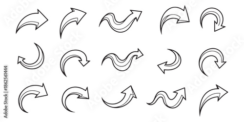set of hand drawn arrows