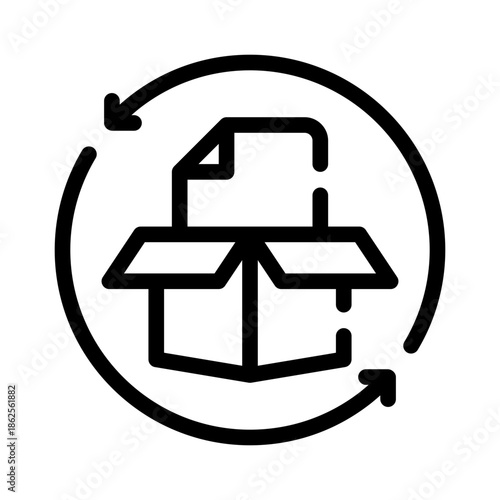 recycled materials line icon