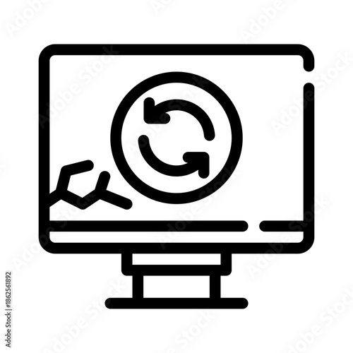 refurbished electronics line icon