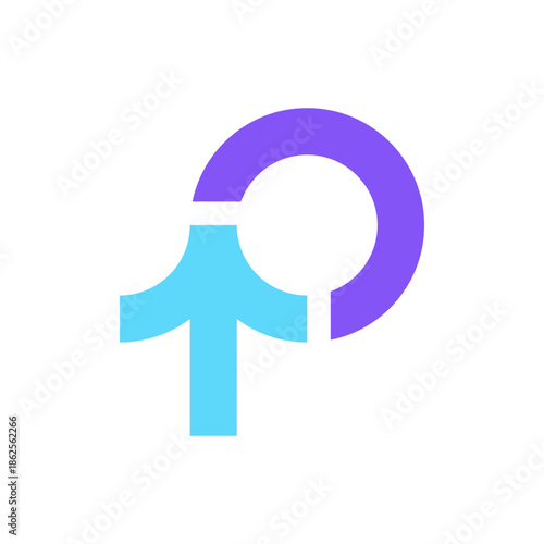 P arrow simple modern logo design