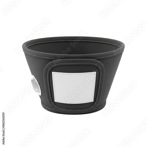 Black dog cone of shame isolated on transparent background medical pet accessory