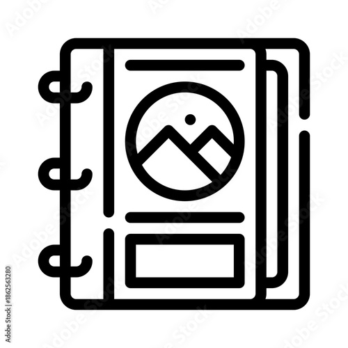 scrapbook album line icon