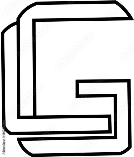 alphabet letter  monogram gl lg