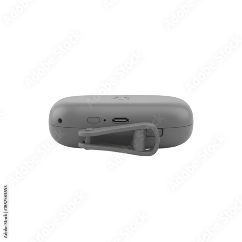 Grey portable clip-on microphone for recording high-quality audio and clear voice