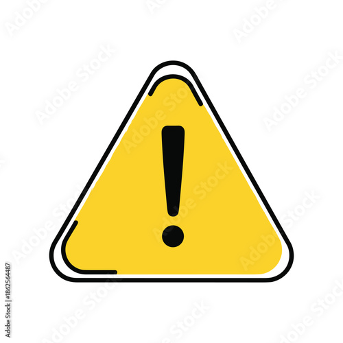 Warning triangle sign with exclamation mark icon