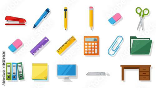 Stationery Items - A Colorful Collection of Office and School Supplies.