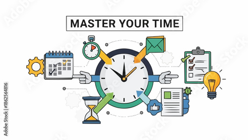 Master Your Time - A Visual Representation of Time Management Concepts.
