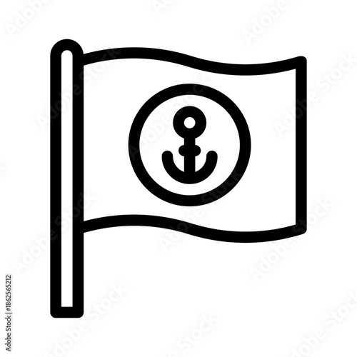 sailing flag line icon