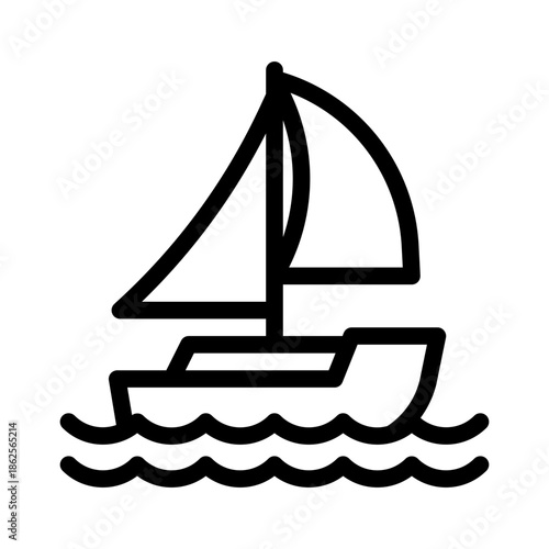 sailboat line icon