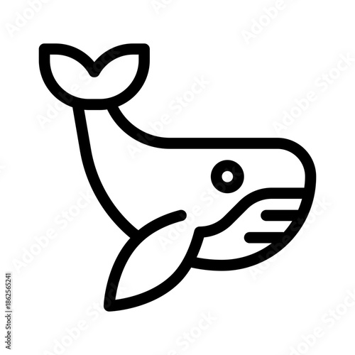 whale line icon