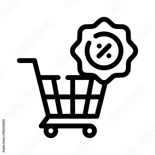 shopping cart line icon