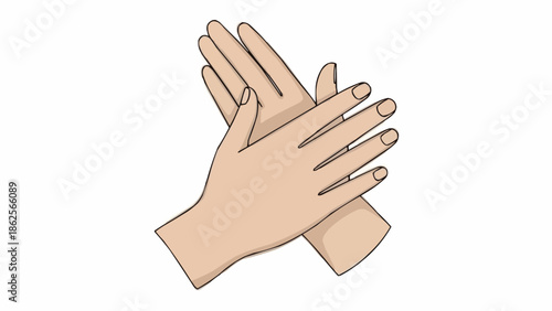 Illustration of Two Hands Rubbing Together for Warmth.