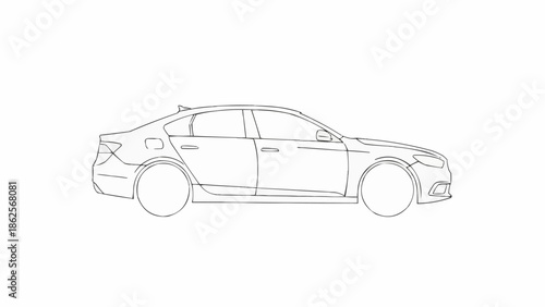 Sleek Sedan Outline - A Modern Automotive Design.