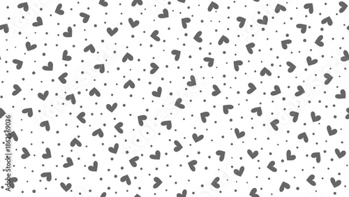 Seamless pattern with grey hand drawn hearts