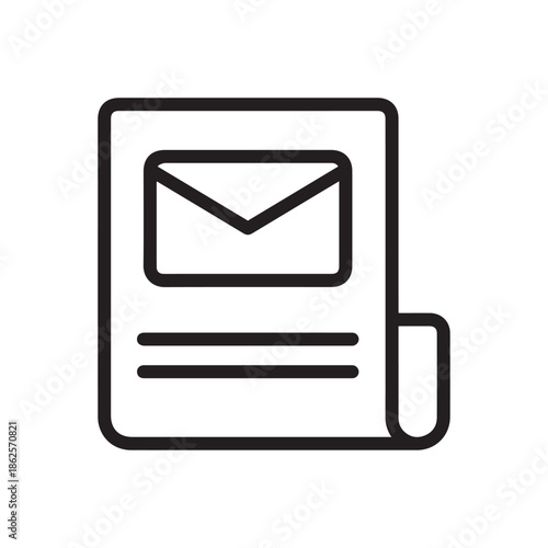 Newspaper breaking news line art icon for apps and websites
