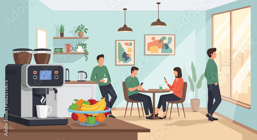 Office Coffee Machine and Colleagues.