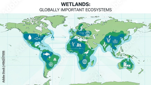 Global Wetlands Map Highlighting Important Ecosystems
