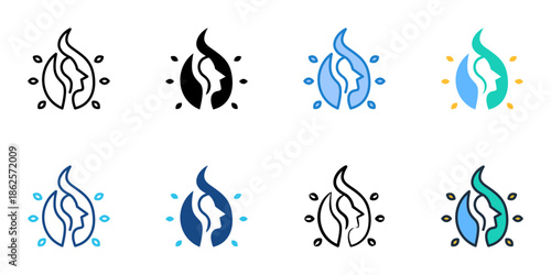 Beauty rituals icons set multiple style collection. Editable stroke 
