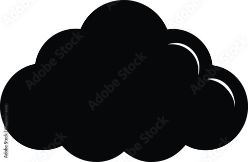 Solid black cloud silhouette vector graphic 5