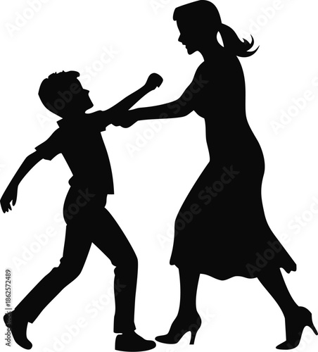 Mother And Son Dancing Together