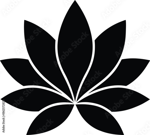 Black Flower Petal Silhouette Vector