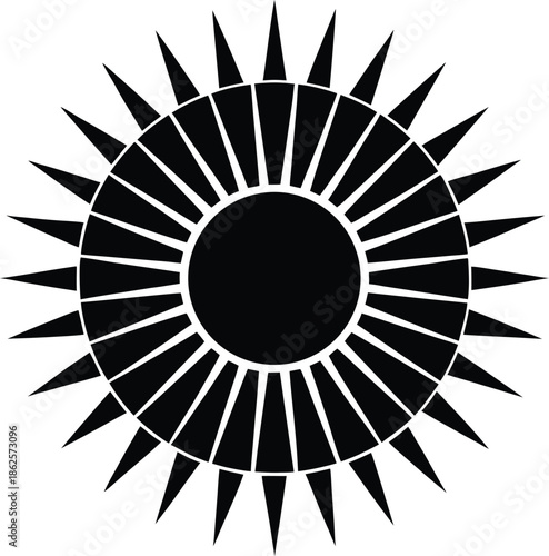 Black Sun Rays Silhouette Vector Graphic 4