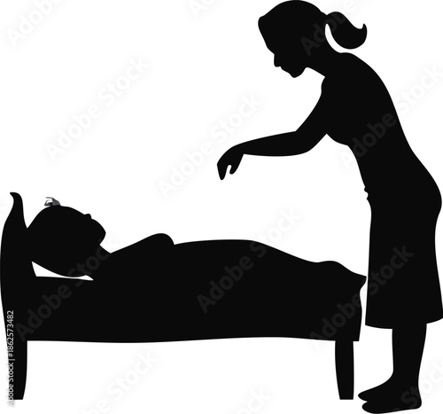 Mother Gently Waking Up Her Child