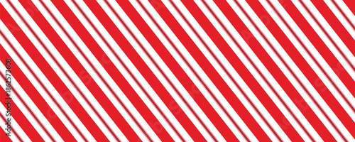 Candy cane Christmas background, peppermint diagonal stripes print seamless pattern