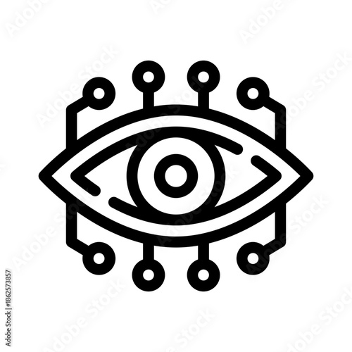 robot eye line icon
