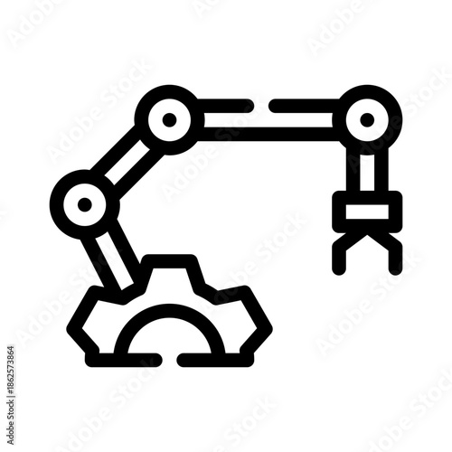 robotic arm line icon