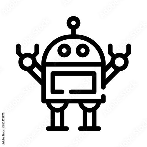 robot line icon