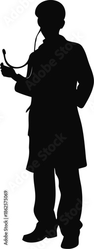 Silhouette Of A Doctor With A Stethoscope