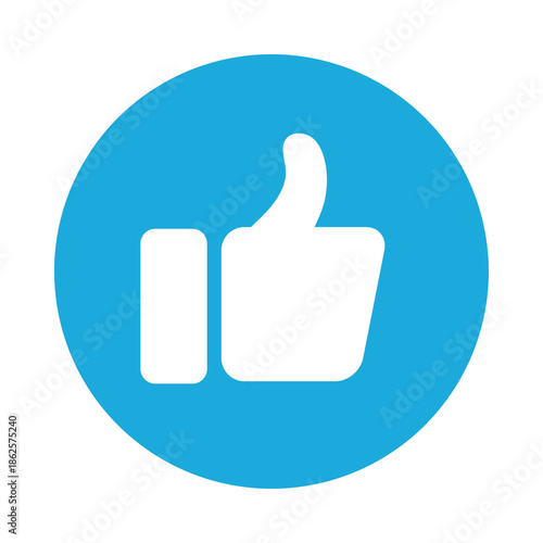 Facebook like button icon isolated on transparent background