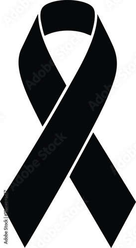 Black awareness ribbon symbol for support and solidarity one sentence