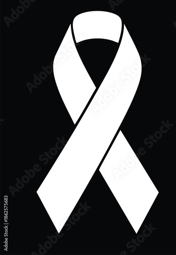 White awareness ribbon symbol for support and solidarity one sentence