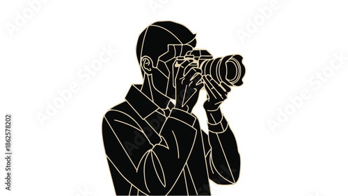 Creative person capturing a moment with a professional camera, focused on composition