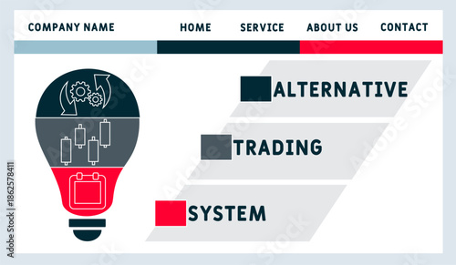 ATS - Alternative trading system  acronym. business concept background. vector illustration concept with keywords and icons. lettering illustration with icons for web banner, flyer, landing	