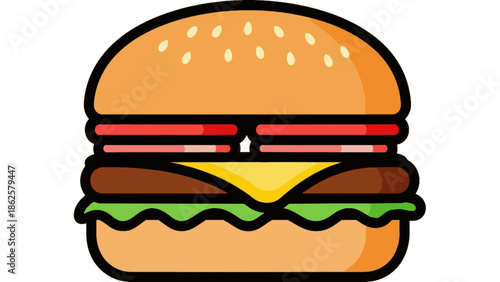 hamburger on a white background