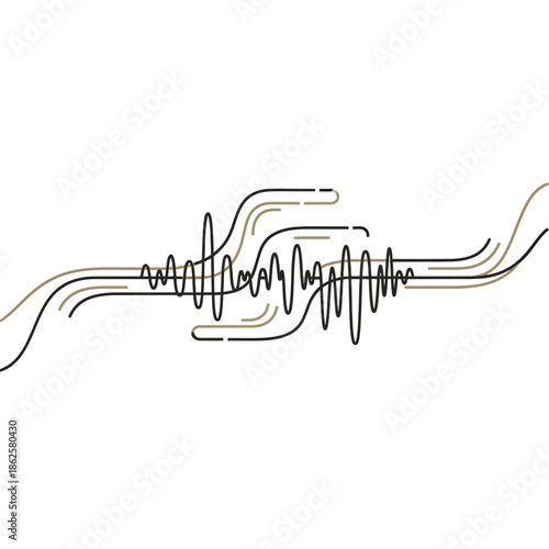 Abstract Sound Waveform Graphic Representing Audio Signal.