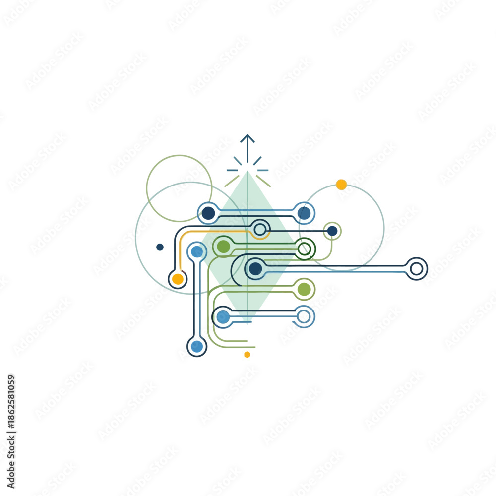 Fototapeta premium Abstract Network of Connected Nodes and Lines.