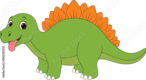 cute,cartoon,dinosaur,illustration,green,stegosaurus,smiling,playful,character,baby,dino,animal,for,kids,nursery,vector,design,clipart,mascot,icon