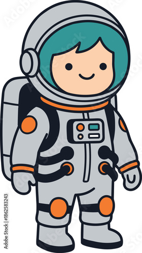 cute,cartoon,astronaut,illustration,smiling,space,explorer,character,cosmonaut,spacesuit,kids,education,science,fantasy,adventure,vector,design,clipart,mascot,icon