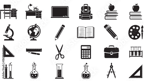 School Education Icons Set